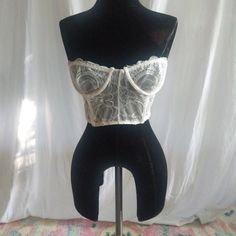 Strapless White Lace Bustier Never Worn Lace Bustier, Women's Intimates, White Lace, Color White, Lace, Fast Delivery, Full Service, Women Shopping, White