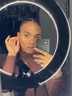 Black male wearing makeup with pink nails and 2 cornrow braids Police Quotes, Defund The Police, Makeup Inspiration, Natural Makeup, Black Men, Mirror Selfie, Makeup, Quotes