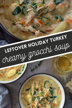 leftover holiday turkey creamy gnocchi soup is an easy and delicious dinner