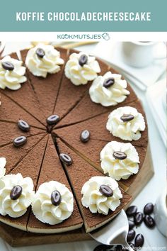 Koffie chocoladecheesecake | Kookmutsjes Birthday Sweets, No Bake Pies, Chocolate Cheesecake, Let Them Eat Cake, Cheesecake Recipes, Pie Recipes