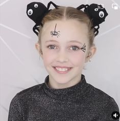 Witch Makeup Kids Easy, Girls Witch Makeup Kids, Maquillaje Halloween Infantil, Kids Halloween Face, Face Painting Halloween Kids, Spider Makeup, Halloween Makeup Tutorial Easy