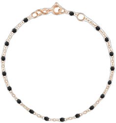 Gigi Clozeau - Classic Gigi Black bracelet, Rose Gold, 5.9 Elegant Black Jewelry With Bracelet Strap, Elegant Black Bracelet With Strap, Elegant Black Bracelets, Elegant Black Round Chain Bracelet, Black Enamel Bracelets For Parties, Elegant Black Rosary Bracelet, Elegant Black Adjustable Gold Bracelet, Modern Black Diamond Bracelet Gift, Black Adjustable Elegant Gold Bracelet