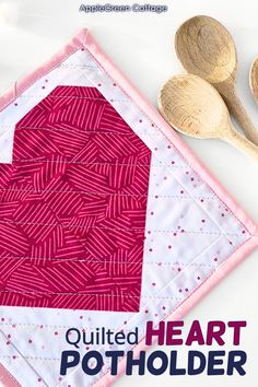 See how to make a quilted heart potholder using our free heart potholder pattern - as easy as it is adorable! Using a pieced quilt heart block, you'll create a beautiful DIY quilted heart potholder. The free heart quilt block potholder pattern comes in 10 sizes - grab them now and turn that heart square quilt block into a lovely Valentine’s potholder!