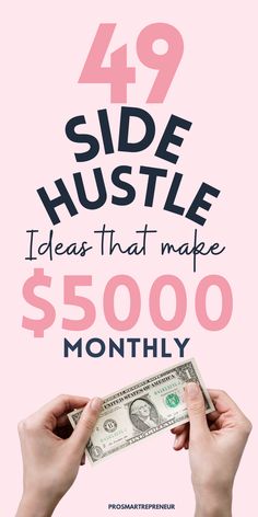 side hustle ideas to make money Business Ideas For Beginners, Income Ideas, Hustle Ideas, Small Business Ideas, Remote Jobs