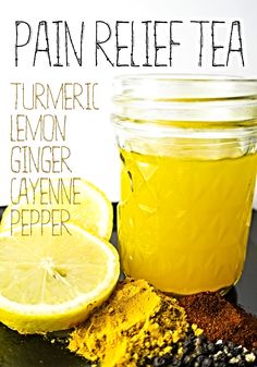 Pain Relief Tea, Anti Dieting, Turmeric Tea, God Mat, Natural Pain Relief, Homemade Remedies, Nutrition Education, Natural Health Remedies