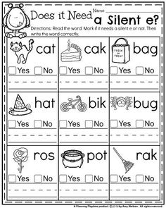 worksheet for beginning and ending sounds with pictures to help students learn how to read