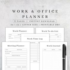 the work and office planner is shown on top of a table