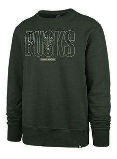 '47 Brand Split Squad Headline Milwaukee Bucks Crewneck Sweatshirt Athletic Clothing, Relaxed Outfit, Milwaukee Bucks, 47 Brand, Athletic Outfits, Milwaukee, Crewneck Sweatshirt, Screen Printing, Crew Neck Sweatshirt