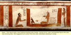 an ancient painting with two men and one woman in the process of making something out of clay