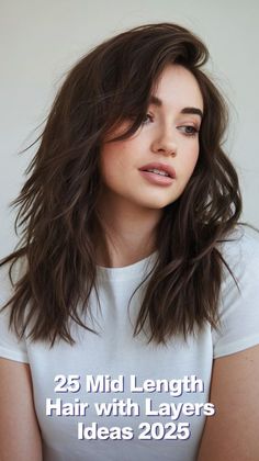 Mid Length Side Bangs, Medium Length Hair With Layers Unstyled, Medium Hair Cuts Trend 2025, Mid Length Hair With Layers Side Part, Cute Mid Length Haircut, Haircut 2025 Trends Women, Medium Length Curtain Bangs, Mid Length Haircut Straight, Medium Layered Hair With Curtain Bangs