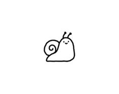 a snail is drawn in black and white