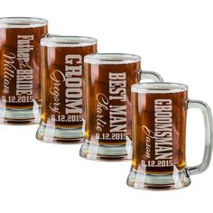 16 Oz Groomsmen Beer Mugs Engraved Wedding Party Groomsman | Etsy Wedding Party List, Wedding Party Groomsmen, Groomsmen Beer, Personalized Beer Mugs, Bridesmaid Groomsmen Gifts, Wedding Titles, Beer Photography, Wedding Gifts For Bride And Groom, Glass Beer Mugs