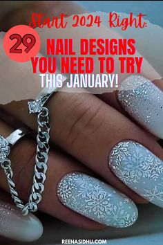 From soft winter hues to dazzling accents, these nail designs are a must-try for January. Step into the New Year with style! Explore 29 stunning nail designs perfect for January 2024. From chic minimalism to bold glamour, these ideas will inspire your next manicure. #NewYearNails #JanuaryNailDesigns #NailInspo2024 January Nail Colors, January Nail Designs, January Colors, Color For Nails, January Nails, New Year's Nails, Minimal Chic, Winter Nails, Coffin Nails