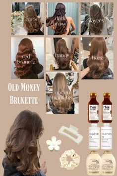 Brunette Layers, Old Money Hair, Bangs Brunette, Old Money Brunette, Money Hair, Red Brunette, Hair Mood Board, Brunette Bangs, Golden Brunette