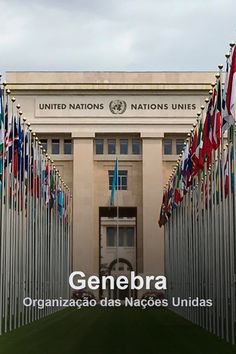 an image of a building with flags in front of it and the words general organization des nacoss unidas