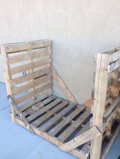 two wooden pallets sitting next to each other