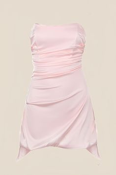 Pink Satin Hoco Dress, Pink Strapless Hoco Dress, Satin Ruched Dress, Homecoming Inspo, Senior Hoco, Short Princess Dress, Hoco 2024, Hoco Inspo, Semi Dresses