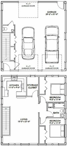 two story house plans with garage and living room