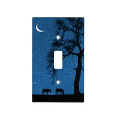 horse moon stars night sky light switch plate cover by zazzlee on etsyle com