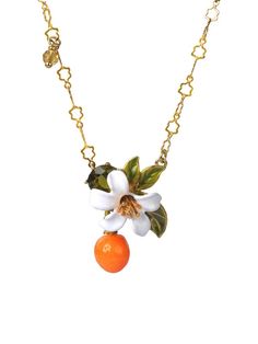 Gardens In Provence Small Orange Necklace Square Stone Pendant, Provence Garden, Mimosa Flower, Les Nereides, Orange Necklace, Hand Painted Earrings, Buy Candles, Orange Crystals, Painted Earrings