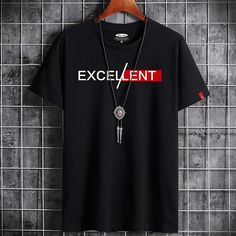 "EXCELLENT" Unisex Graphic T-Shirt - AM APPAREL Anime Goth, Mens Cotton Shorts, Men Plus Size, Basic Shorts, Bottoming Shirt, Goth Punk, Solid Tops, Summer Cotton, Men Clothing