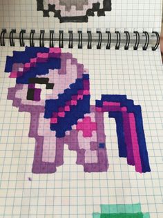 an image of some type of pixel art on a piece of paper with colored squares