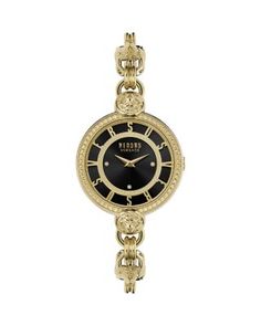 Versus Versace Les Docks Watch, 36mm Versace Watches Women, Versus Versace Watch, Black And Gold Watch, Versace Bracelet, Versace Gold, Versus Versace, Bracelet Watches Women, Versace Watch, Crystal Watches