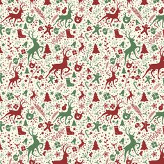 a christmas pattern with reindeers and snowflakes