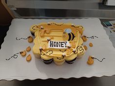 a birthday cake made to look like a honey truck