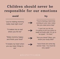 two words that say children should never be responsible for their emotions, and they are not