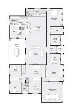 the floor plan for a home with three bedroom and two bathrooms, one living room