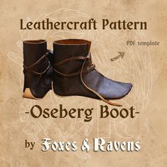 Oseberg Viking Leather Boot Digital Pattern Video size EU36 to EU48 W/ Custom Sizing Available - Etsy Boot Pattern, Diy Leather Working, Medieval Shoes, Viking Shoes, Moccasin Pattern, Diy En Cuir, Sell Shoes, Leather Craft Patterns, Viking Clothing