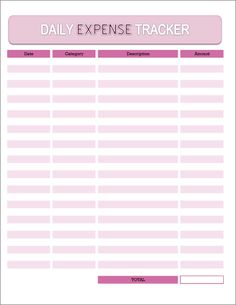 an expene tracker is shown in the form of a blank sheet with text