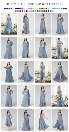 Dusty Blue Bridesmaid Dresses Bridesmaid Dresses Dusty Blue, Lavender 15, Dresses Lavender, Blue Quince, Birdy Grey, Gaun Fashion, Blue Themed Wedding