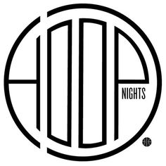 the night's logo in black and white, with an oval design on it