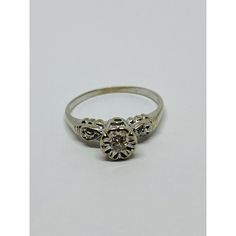 Deco Diamond Engagment Ring 14k White Gold Sz 7.25. Beautiful Art Deco Style Engagement Ring. This Is From About The 1920s, There Is A Center Diamond And A Small Diamond On Each Side Of The Shank. 2 Grams. The 1920s, Art Deco Style, Deco Style, Womens Jewelry Rings, Art Deco Fashion, Antique Jewelry, Diamond Engagement Rings, Beautiful Art, Engagement Ring