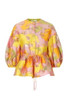 Jacquard Top, Stine Goya, Everyday Moments, Everyday Wardrobe, Gold Details, Weekender Bag, Flat Shoes, Moda Operandi, Pink Yellow