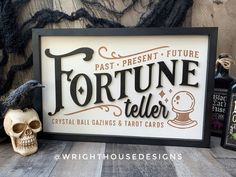 Fortune Teller - Farmhouse Halloween Wood Sign - Witchy Wall Sign - Spooky Season Coffee Bar Sign - Goth Wall Art - Dark Academia Home Decor Academia Home Decor, Dark Academia Home Decor, Car Audio Fabrication, Academia Home, Goth Wall Art