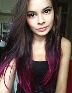 Dark Hair Dye, Dipped Hair, Dyed Tips, Tie Dye Hair, Dyed Hair Purple, Long Dark Hair, Hair Color Pink, Trendy Hair Color