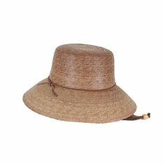 Wide brim lampshade style sun hat for small head sizes. Downward sloping wide brim, 3.75" Tightly woven palm leaf hat provides excellent sun protection, UPF 50+. Naturally water resistant. Stretch inner band for perfect fit and maximum comfort. Leatherette chin strap with wooden bead. 100% palm fiber. Handcrafted in Mexico. These beautiful and stylish Tula hats are made of natural palm fibers and are handcrafted in Mexico by local artisans. Tula hats are sustainable, environmentally friendly, an Brimmed Woven Toquilla Straw Bucket Hat, Woven Toquilla Straw Bucket Hat With Curved Brim, Natural Wide Brim Toquilla Straw Bucket Hat, Natural Woven Wide Brim Bucket Hat, Wide Brim Natural Woven Bucket Hat, Wide Brim Woven Bucket Hat In Natural, Natural Toquilla Straw Bucket Hat With Flat Brim, Natural Straw Bucket Hat With Curved Brim, Adjustable Natural Boater Hat With Short Brim