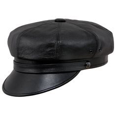 A vintage, Harley style, motorcycle hat made of 100% high quality natural leather. Genuine leather and small ventilation eyelets on the sides make this headgear a very breathable one. Inside the 8 panels crown there is a viscose lining and a leather sweatband. On the sides of the crown there are dark, oxidized finish buttons. This model is inspired by retro motorcycle headgears, Harley style caps. A good choice not only for driving a cruiser motorbike, but also for everyday use. This cap is avai Leather Skull Cap Hat Pattern, Luxury Leather Cap, Luxury Fitted Leather Hat, Leather Bowler Hat, Luxury Leather Flat Cap, Newsboy Hat Outfit, Artistic Outfits, Black Leather Hat, Slouch Hats