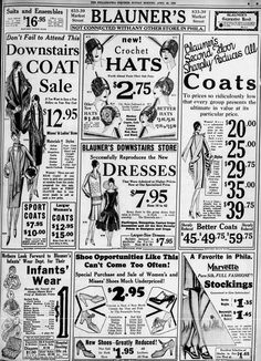 an old advertisement for hats and coats