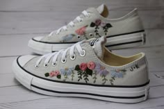 Shoe Embroidery, Converse Embroidery, Custom Vans Shoes, Color Converse, Low Top Converse, Custom Converse, Low Shoes