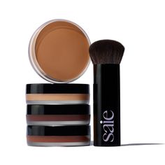 The Sun Melt Duo | The perfect brush for the perfect bronze – Saie Oil Substitute, Makeup Needs, Clean Makeup, Even Out Skin Tone, Natural Glow, Better Together, Makeup Skin Care, Clean Beauty, Skin Makeup