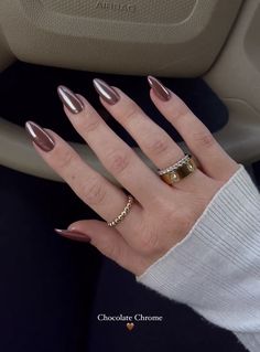 Chocolate Chrome Nails, Chocolate Chrome, November Nails, Chrome Nail, Soft Nails, Neutral Nails, Fire Nails, Classy Nails, Funky Nails