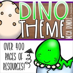 an image of a poster with the words dino theme