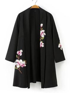 Kimono Online, Flower Kimono, Kimono Style Jacket, Iranian Women Fashion, Basic Jackets, Painted Clothes, Kimono Style, Abayas Fashion