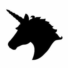 the silhouette of a unicorn's head on a white background