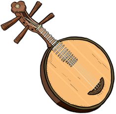 a musical instrument with two strings attached to it