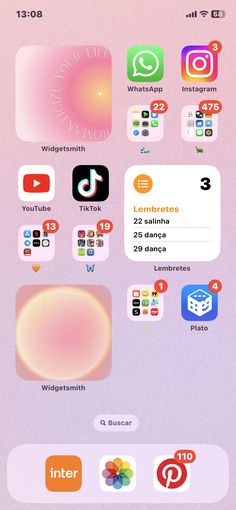 an iphone screen with several different icons on it